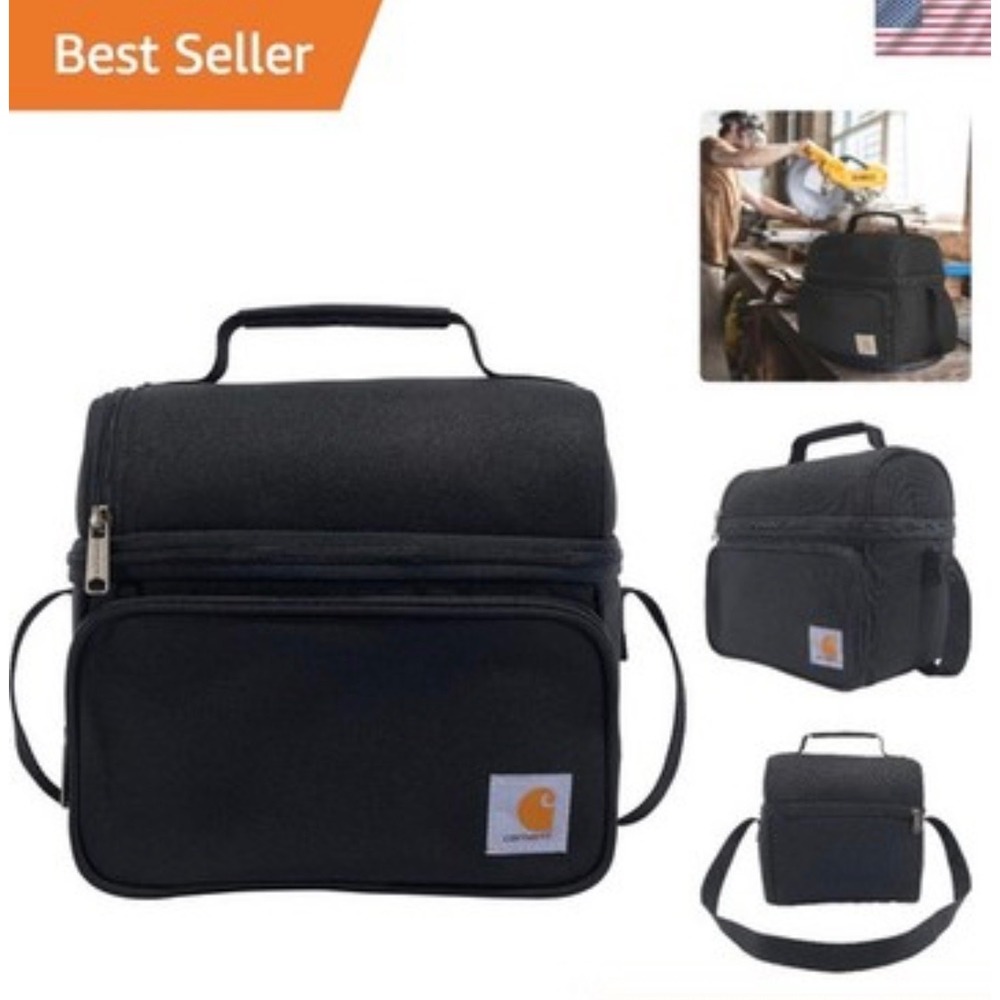 Carhartt Deluxe Dual Compartment Insulated Lunch Cooler Bag Gravel Gray 89131804
